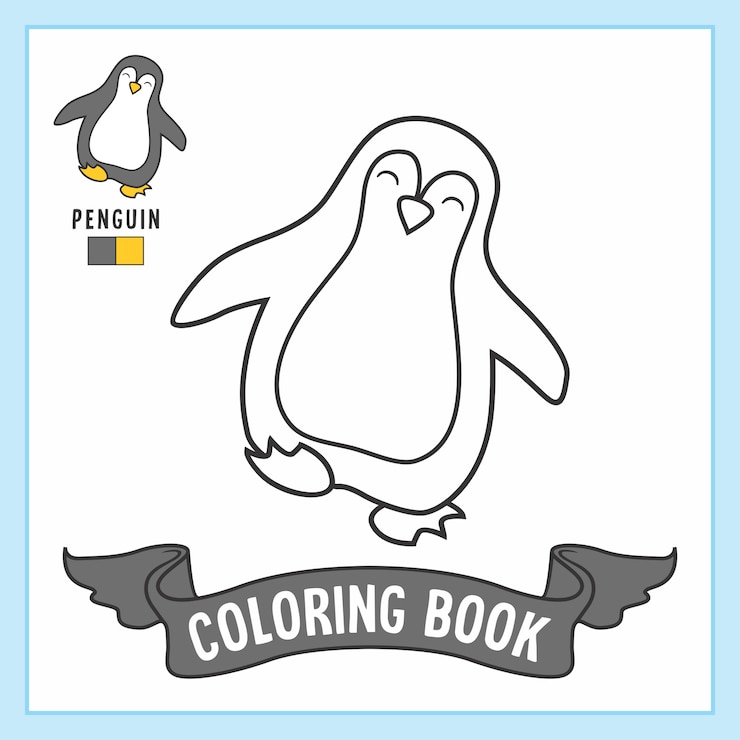 Vector dibujos de pingüinos para colorear