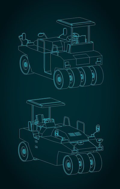 Dibujos de rodillos neumáticos para carreteras