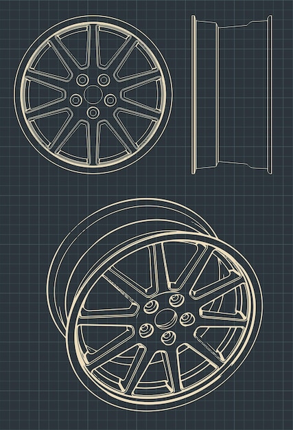 Dibujos de ruedas de aleación para automóviles