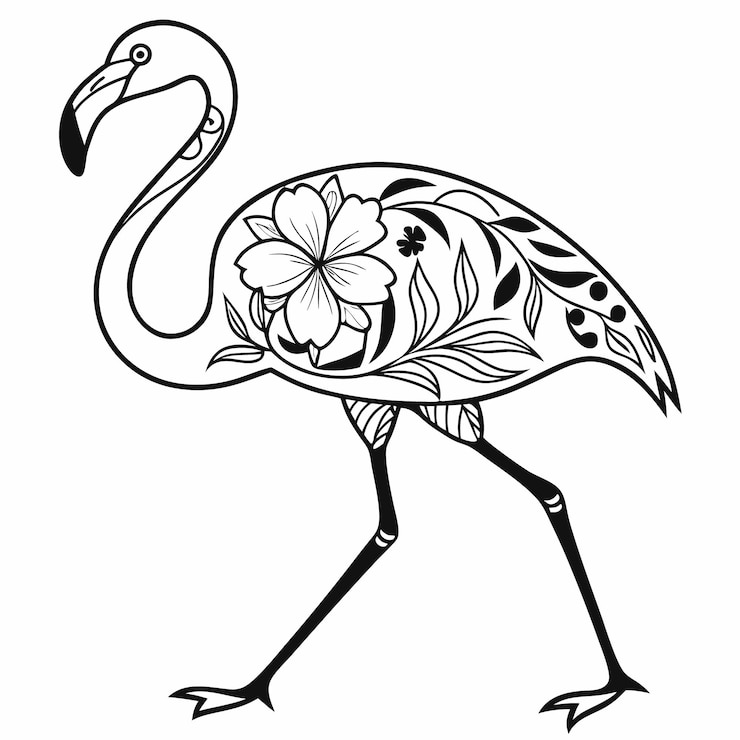Vector dibujos vectoriales de flamenco
