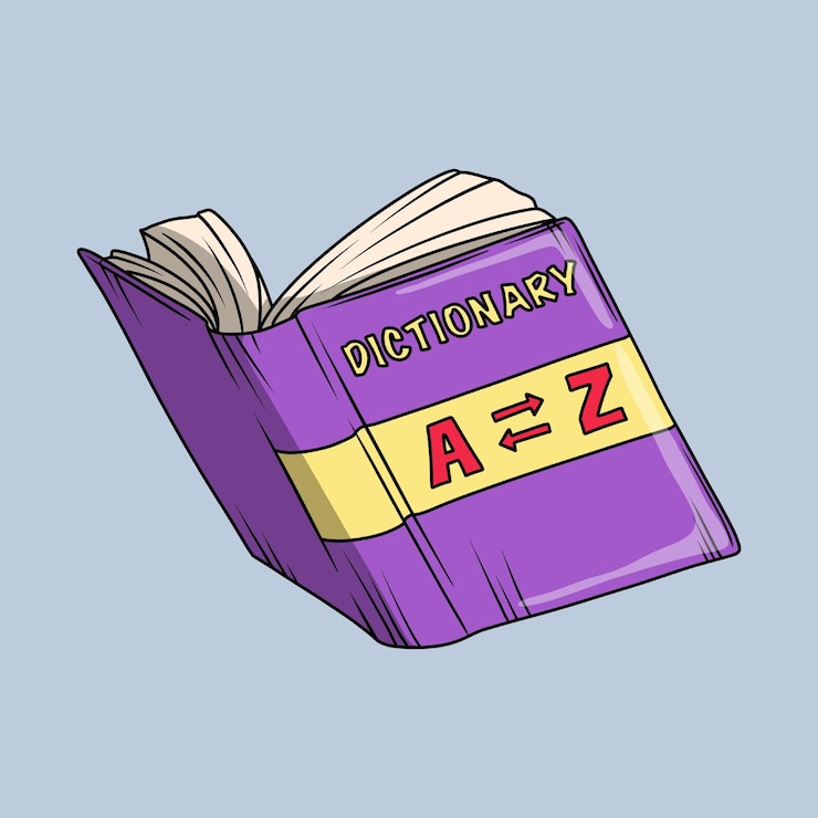 Vector diccionario de libros abiertos para viajeros turísticos