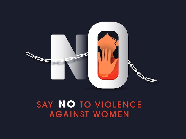 Vector dice no a la violencia contra las mujeres diseño de cartel basado en el concepto de stop hand gesture woman faceless