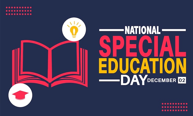 Diciembre es el Día Nacional de la Educación Especial, adecuado para carteles, fondos, carteles de felicitación.