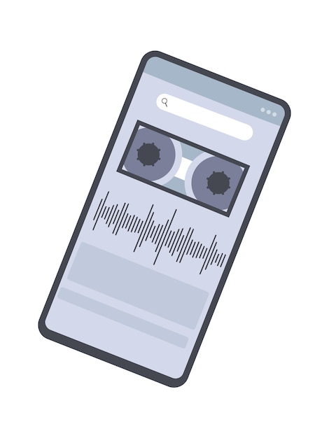 Vector dictáfono para grabación de voz icono plano equipo de periodista