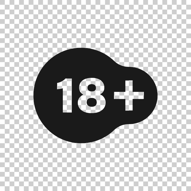 Dieciocho más icono en estilo plano 18 ilustración vectorial sobre fondo blanco aislado Concepto de negocio censurado