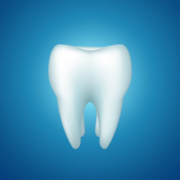 Vector diente en azul