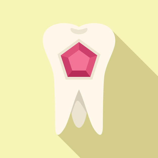 Diente blanco con joya rosa que muestra la importancia del cuidado dental