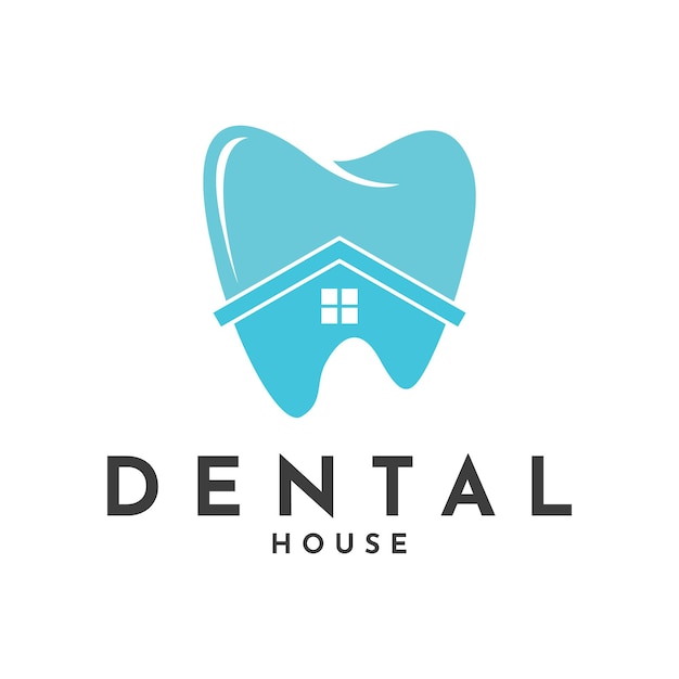 Diente Casa Dientes Cuidado en el hogar para dentista Diseño de logotipo de clínica de odontología dental moderno