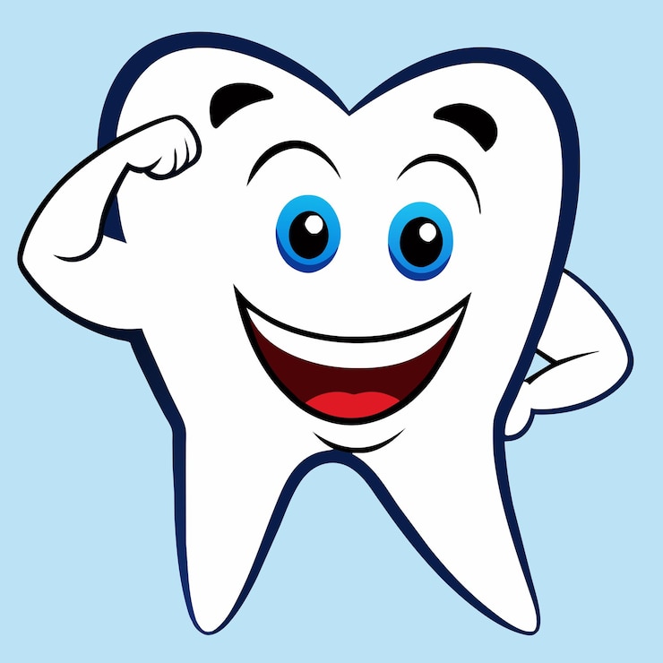 Vector un diente con un cepillo de dientes en él que dice quot diente quot