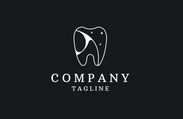 Diente dental logo icono diseño plantilla vector plano