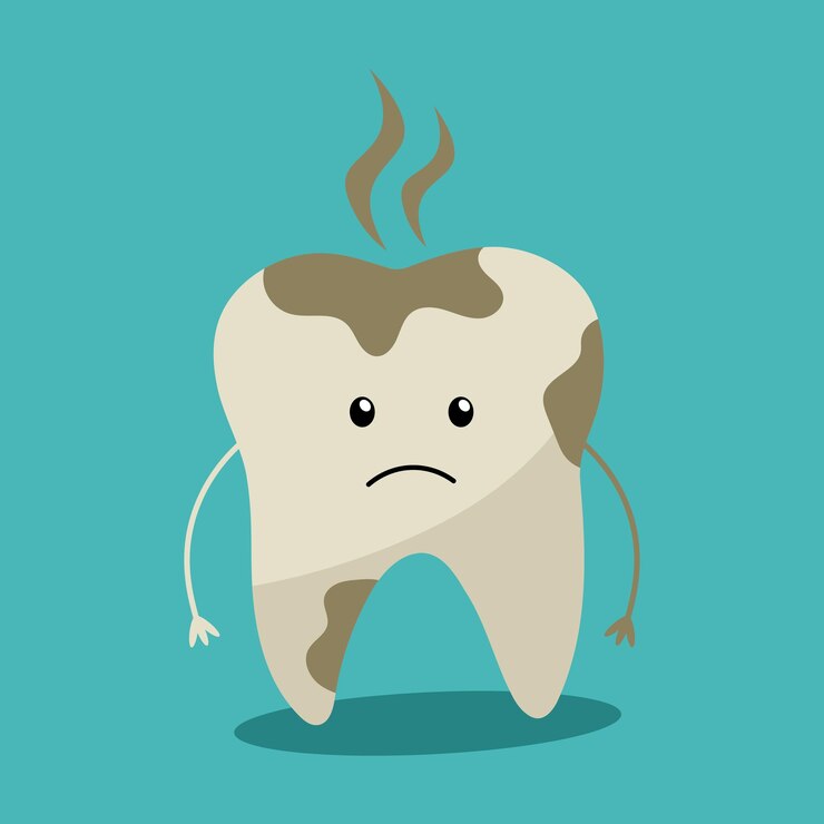 Vector diente con problema de caries ilustración de vector de dolor de muelas