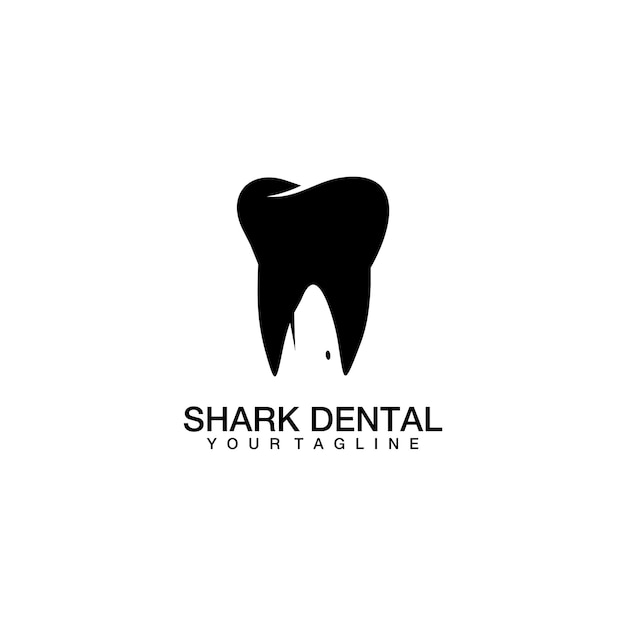 diente tiburón dental logo diseño espacio negativo
