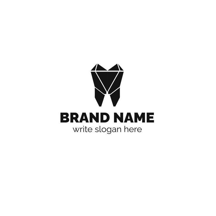 Dientes de diamante vectoriales para el diseño del logotipo de la odontología dental