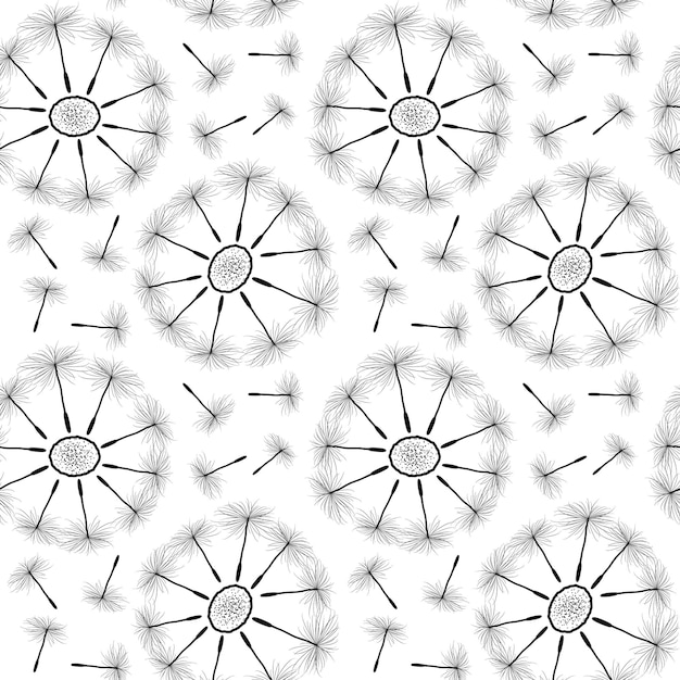 Vector dientes de león de patrones sin fisuras
