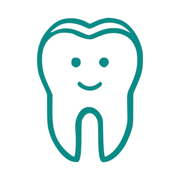 Los dientes sonrientes El icono del logotipo dental La ilustración vectorial de la plantilla