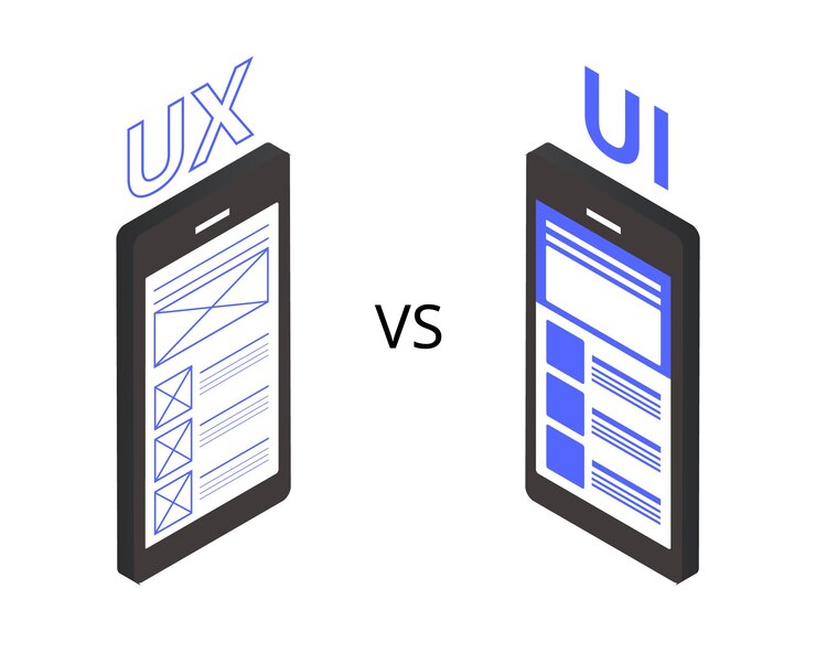 Vector la diferencia entre ux y diseño de interfaz de usuario