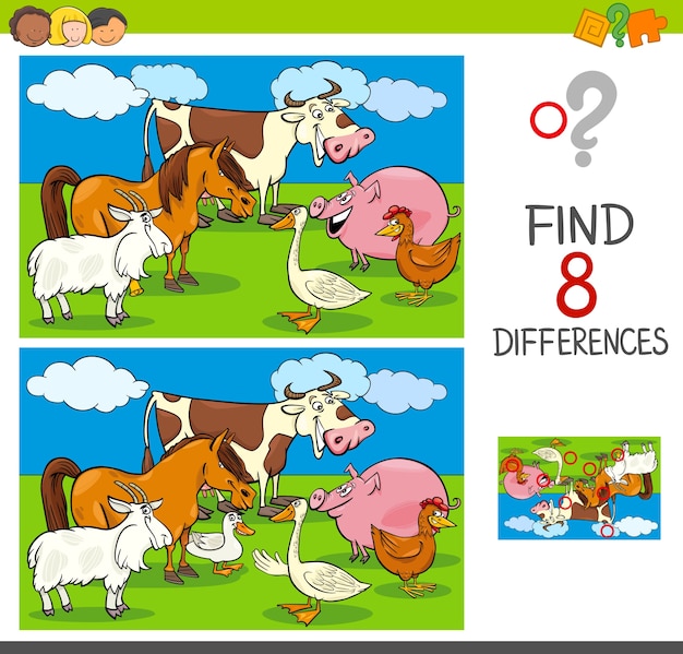 Diferencias de actividad con caracteres de animales de granja