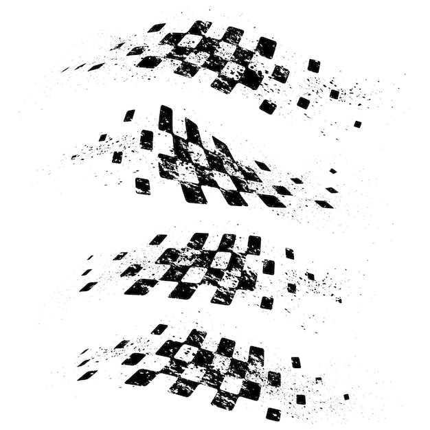 Diferentes banderas de tinta de onda grunge