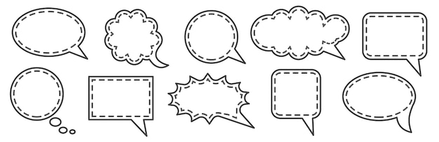 Diferentes burbujas para la comunicación Conjunto de burbujas de habla Burbujas para cómics