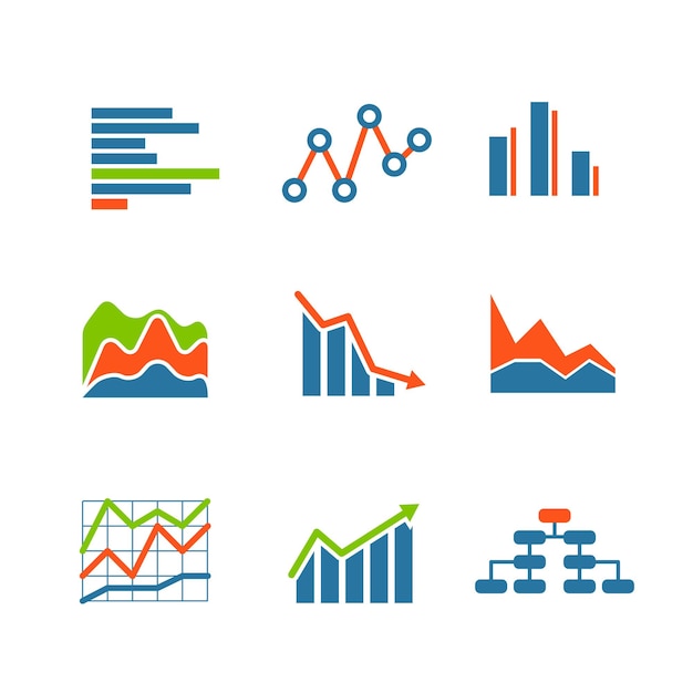 Diferentes clasificaciones comerciales gráficas y gráficos de elementos infográficos.