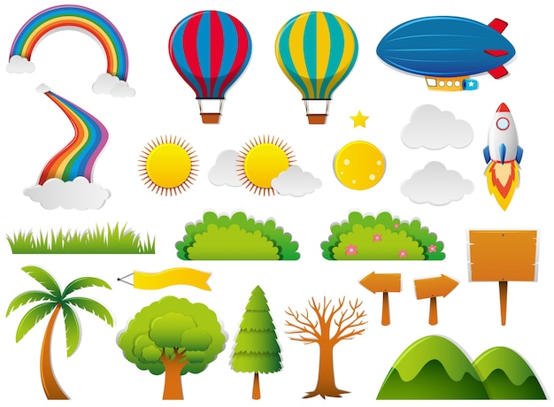 Diferentes elementos de la naturaleza en conjunto