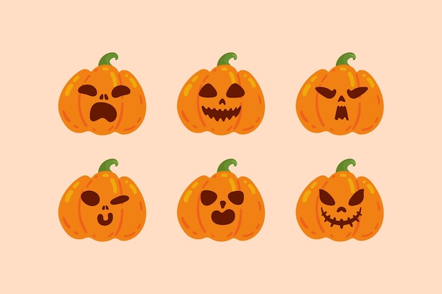 Diferentes emociones calabazas para halloween.