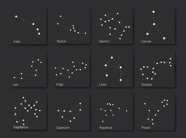 Diferentes etapas de la actividad de las estrellas en estilo de grabado vintage