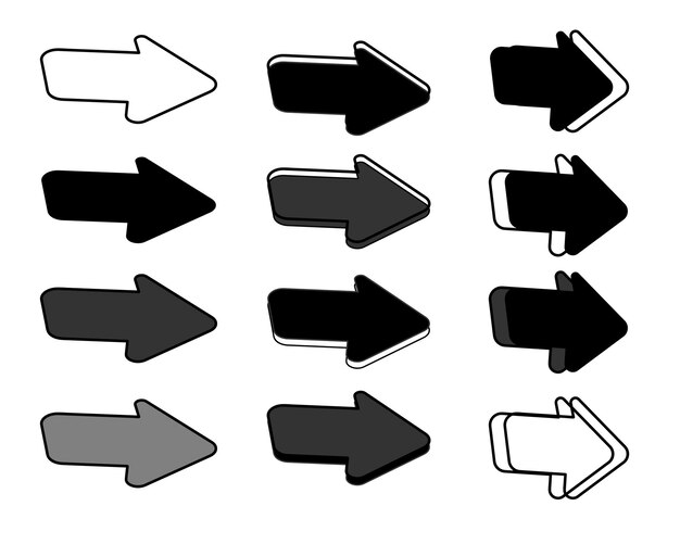 Diferentes flechas sobre fondo blanco.
