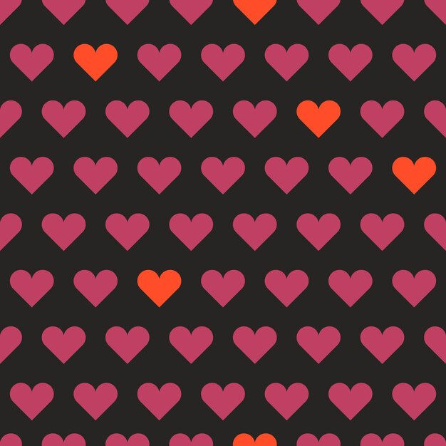 Vector diferentes formas de corazones con un patrón sin fisuras tarjeta de felicitación de san valentín