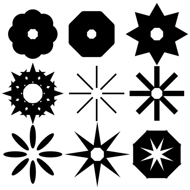 Diferentes formas de estrellas geométricas.