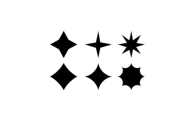diferentes formas de estrellas negras vectoriales