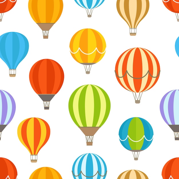 Diferentes globos de aire de colores de patrones sin fisuras