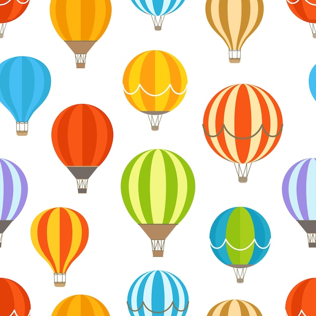 Diferentes globos de aire de colores de patrones sin fisuras