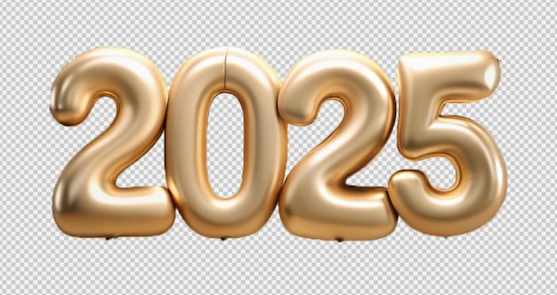 Diferentes globos de helio de colores Feliz año nuevo 2025 diseño png