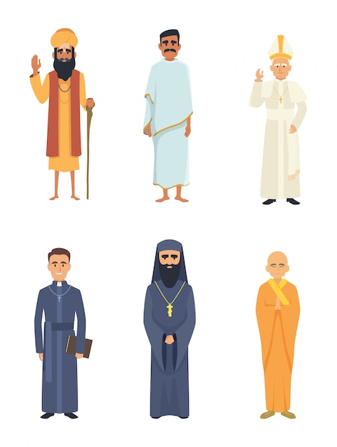 Vector diferentes líderes religiosos