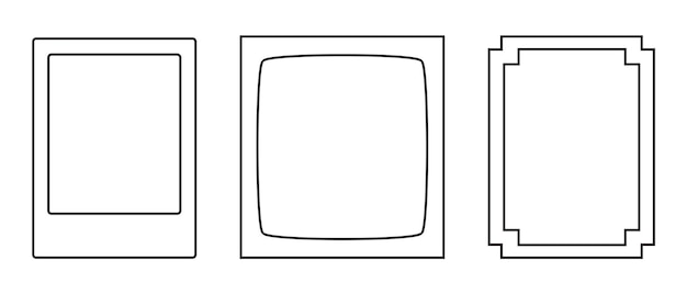 Diferentes marcos de línea para el elemento de fotografía y la ilustración