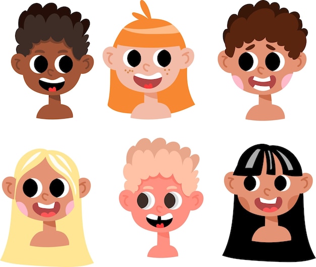 Diferentes niños multiculturales diversos.