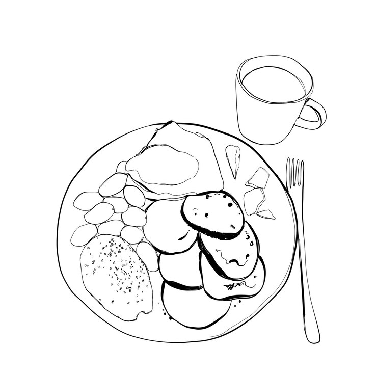Diferentes platos de verduras en placas Vector bocetos ilustración aislada dibujo a mano sobre fondo blanco