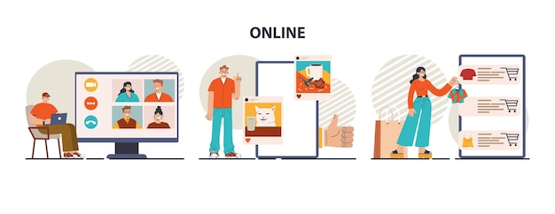 Diferentes servicios en línea configuran Carácter usando aplicaciones móviles y sitios web