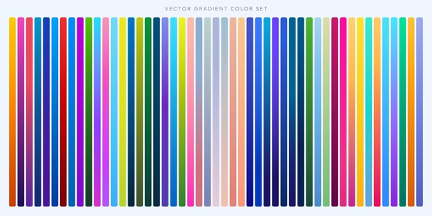 Diferentes tipos de gradientes de color en el arte vectorial de líneas