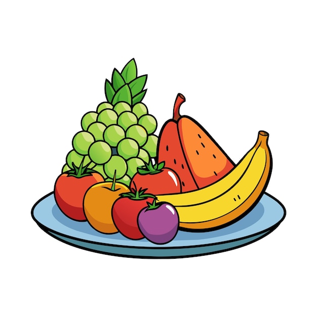 Diferentes tipos de ilustración vectorial de frutas Concepto