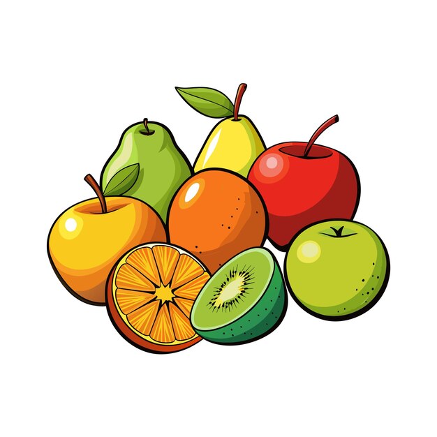 Diferentes tipos de ilustración vectorial de frutas Concepto