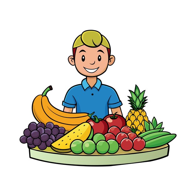 Diferentes tipos de ilustración vectorial de frutas Concepto