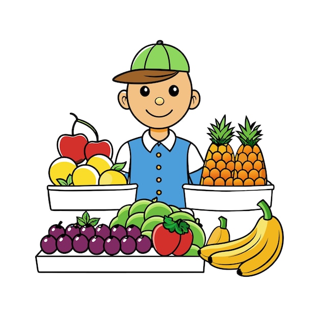 Diferentes tipos de ilustración vectorial de frutas Concepto