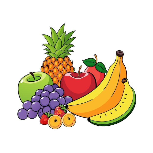 Diferentes tipos de ilustración vectorial de frutas Concepto