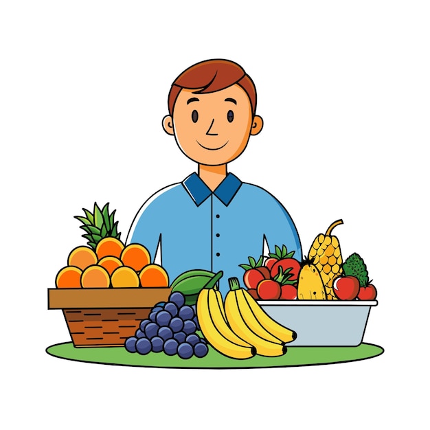 Diferentes tipos de ilustración vectorial de frutas Concepto