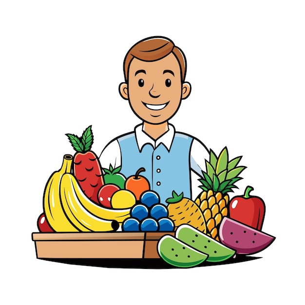 Diferentes tipos de ilustración vectorial de frutas Concepto