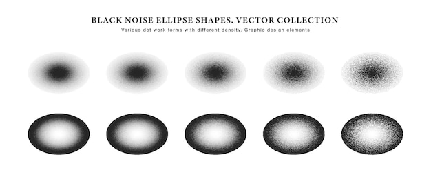 Diferentes variaciones de conjunto de formas abstractas ovaladas de trabajo de punto dibujado a mano vectorial