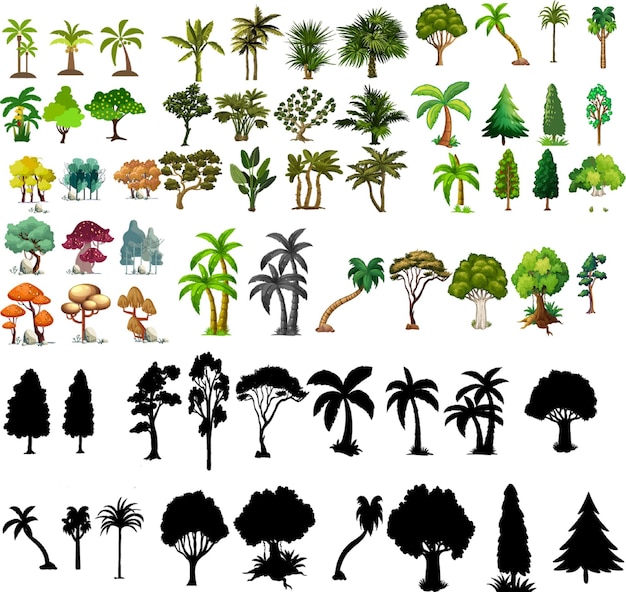 diferentes vectores de árbol aún más última colección de árboles