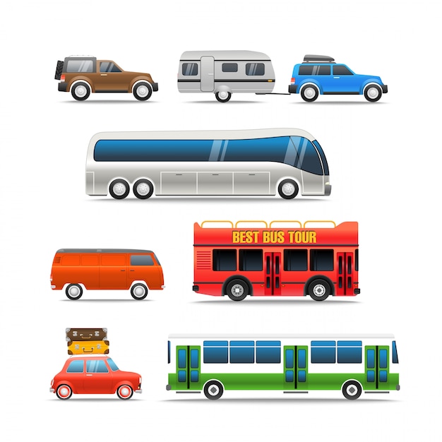 Diferentes vehículos de carretera vector clip-art.